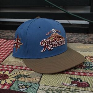 New Era Tacoma Rainiers Mountain Logo Fitted MILB Baseball Hat Cap Size 7 1/2